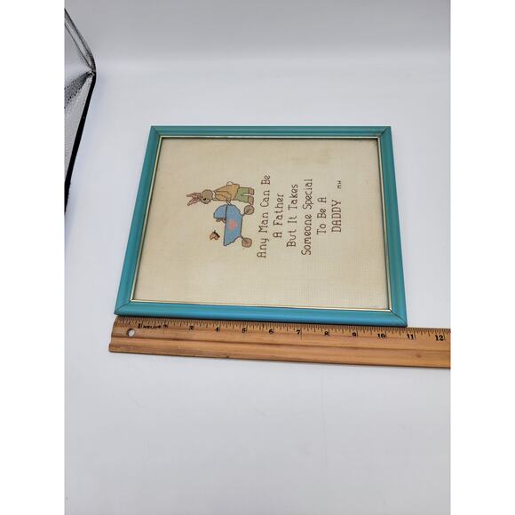 Vintage Framed Statement "Special Daddy" Cross Stitch Wall Hang Home Accessory - Picture 4 of 5